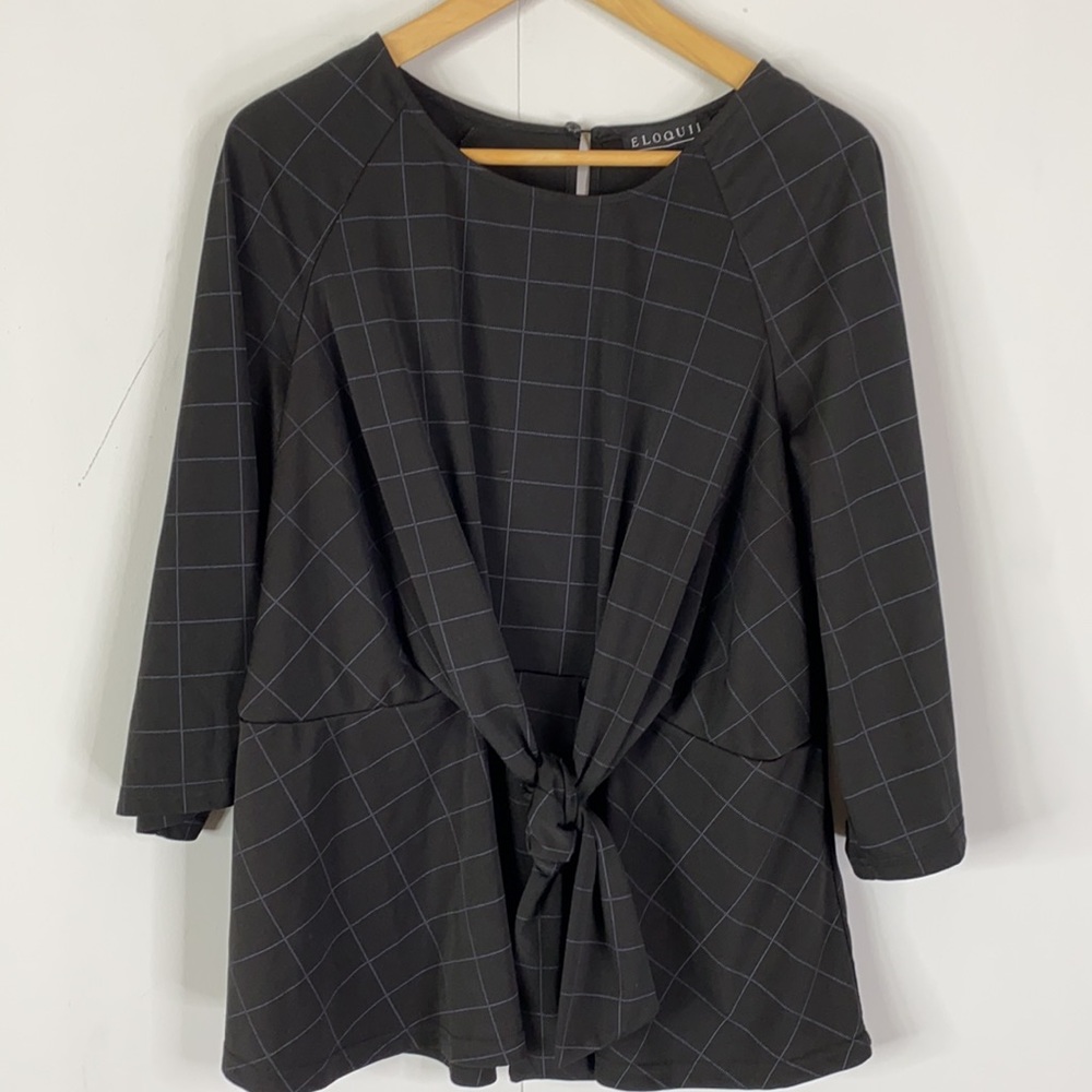 Eloquii Windowpane Blouse